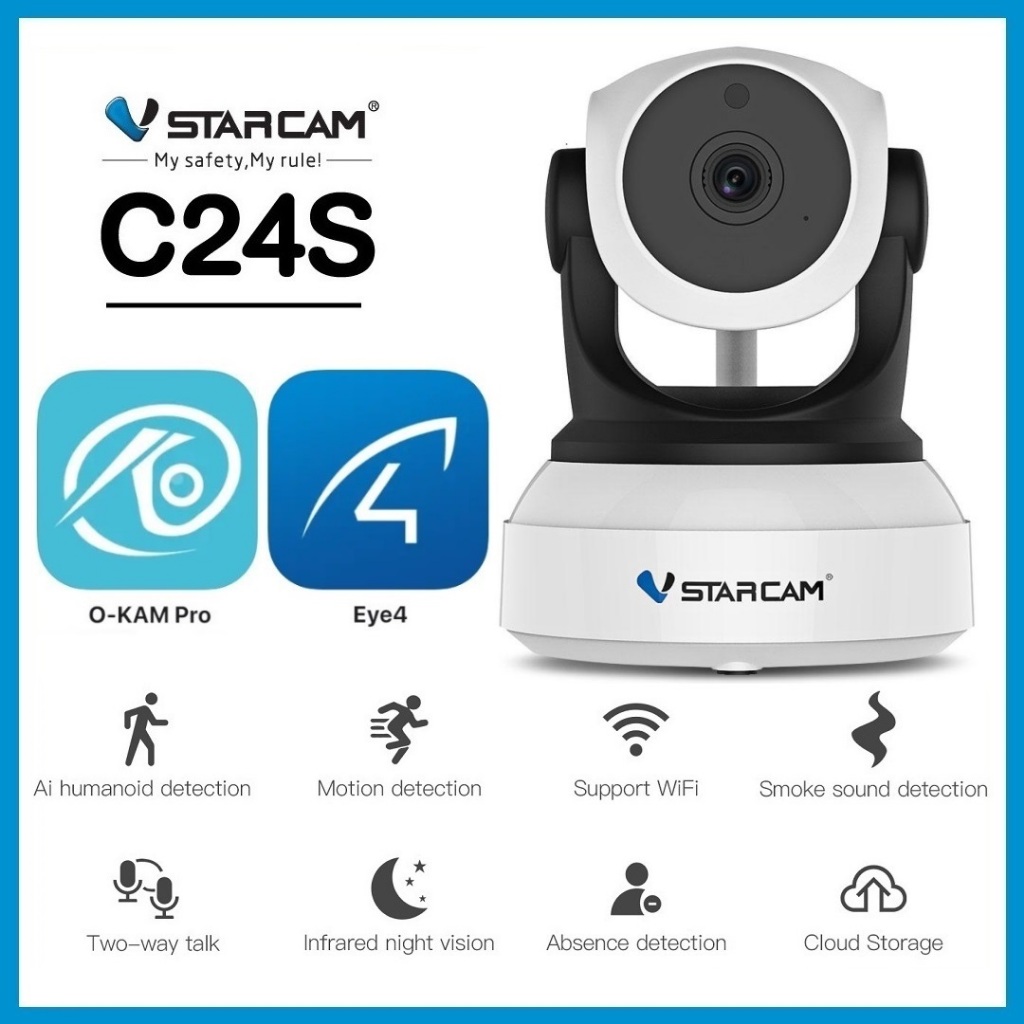 VSTARCAM C24S WiFi SUPER HD 1296P 3MP กล้องวงจรปิด Ai + ตรวจจับการเคลื่อนไหว พูดคุยโต้ตอบได้
