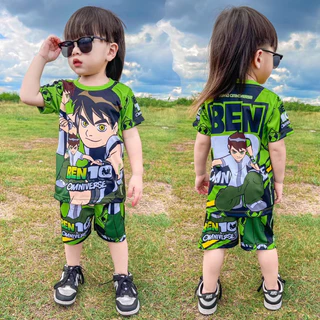 ชุดเซ็ทเด็ก เสื้อแขนสั้น+กางเกงขาสั้น ชุดเด็ก ลายซุปเปอร์ฮีโร่ ผ้าไมโครไฟเบอร์