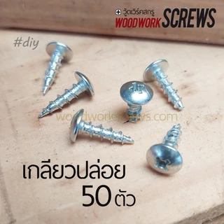 เกลียวปล่อย [หัวกระทะ] T งานไม้โดยเฉพาะ เกลียวหยาบตลอดตัว ดูดไม้แน่น แหวนในตัว น๊อตสกรูงานไม้เกลียวหยาบ ยึดดอกลำโพง
