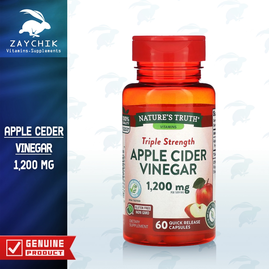 [พร้อมส่ง] Nature's Truth, Apple Cider Vinegar, 1,200 mg, น้ำส้มสายชูจากแอปเปิ้ล ชนิดเม็ด [ZAYCHIK]
