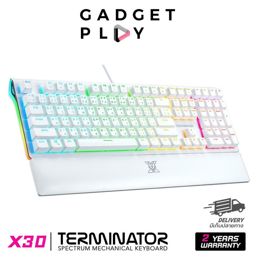 [กรุงเทพฯ ด่วน 1 ชั่วโมง] Nubwo X30 Terminator White Edition RGB mechanical keyboard ดีไซด์สวย ตั้งมาโครได้ ของแท้