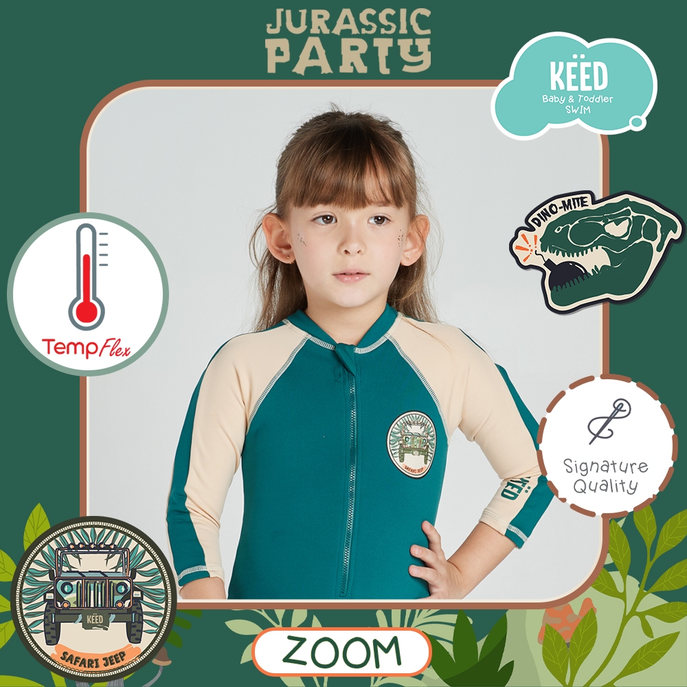 KEED بدلة سباحة حرارية بأكمام طويلة Dino Safari — صورة 2