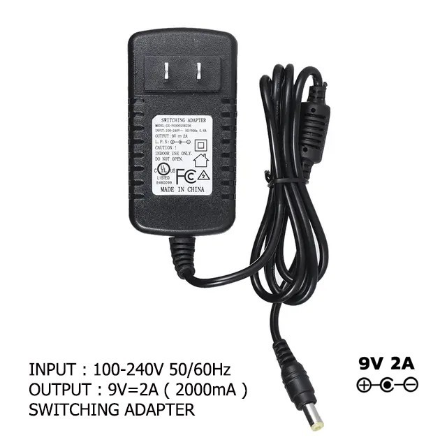 อะแดปเตอร์เอฟเฟค 9V อะแดปเตอร์ สวิท์ชิ่ง 9V 2A switching adapter  หม้อเเปลงเอฟเฟคกีตาร์