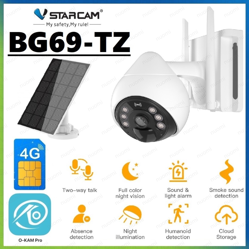 【VSTARCAM】BG69-TZ 4G LTE SiM FULL HD 1080P 2.0MegaPixel กล้องโซล่าเซลล์ พร้อมแบตเตอรี่ในตัว 10000mAh