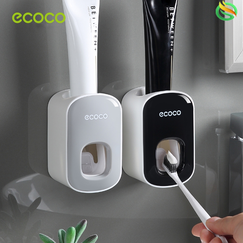 [พร้อมส่ง]ECOCO เครื่องจ่ายยาสีฟันติดผนังห้องน้ำอุปกรณ์ห้องน้ำกันน้ำ E1922