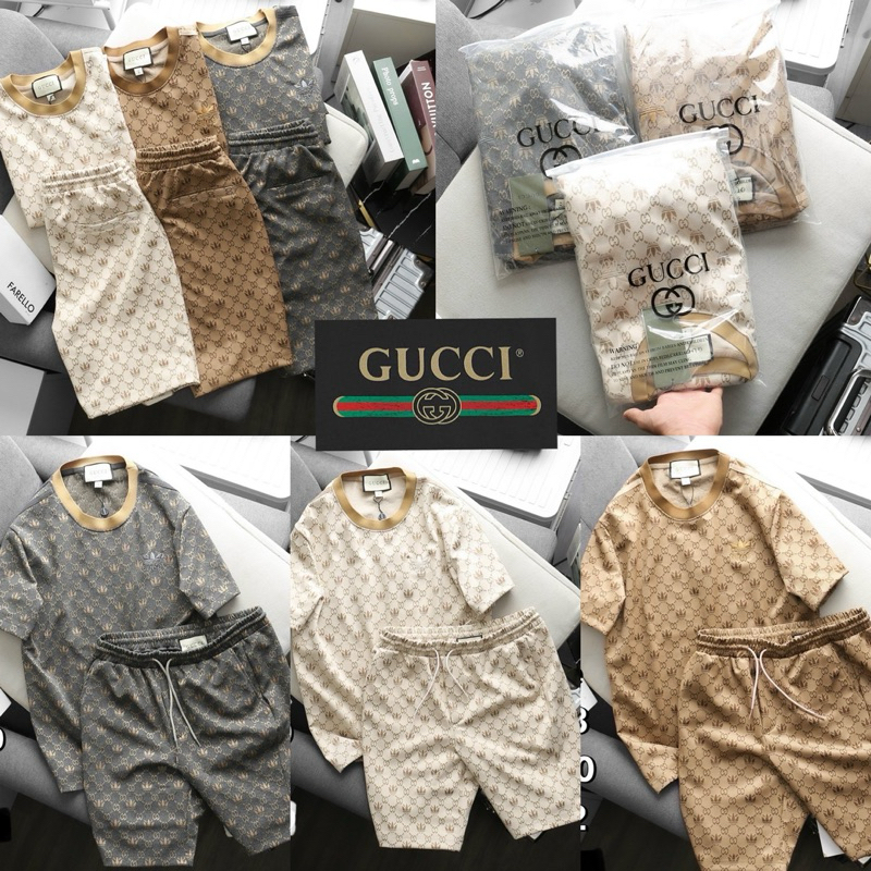 ชุดเซท Gucci x Adidas 🆕 เสื้อยืด + กางเกงขาสั้น 🩳 ส่งไว