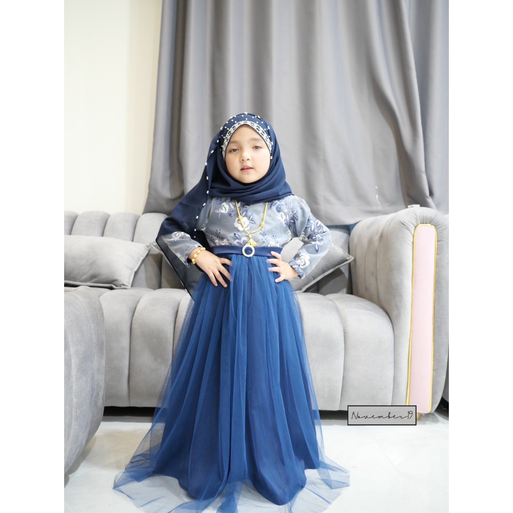 ชุดเด็กผู้หญิงมุสลิม รุ่นชิลมี่เด็ก เดรสเด็กมุสลิม ชุดใส่รายอ มีไซซ์ M-XL สำหรับเด็กอายุ3-11ปี - รูปที่ 3