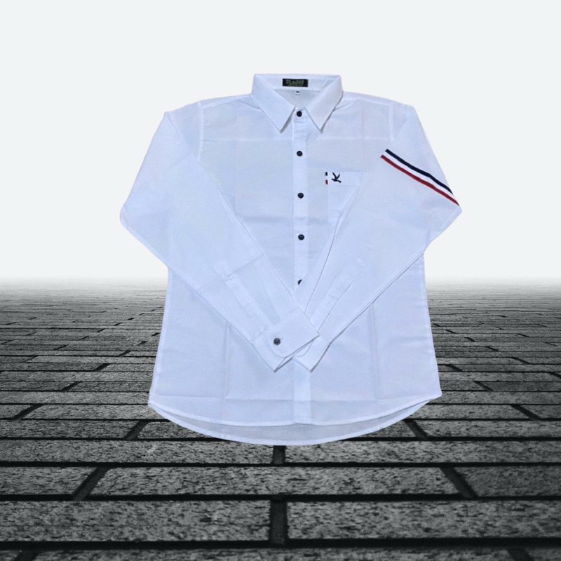 เสื้อเชิ้ตคอปกแขนยาวปักลายที่แขน4สี