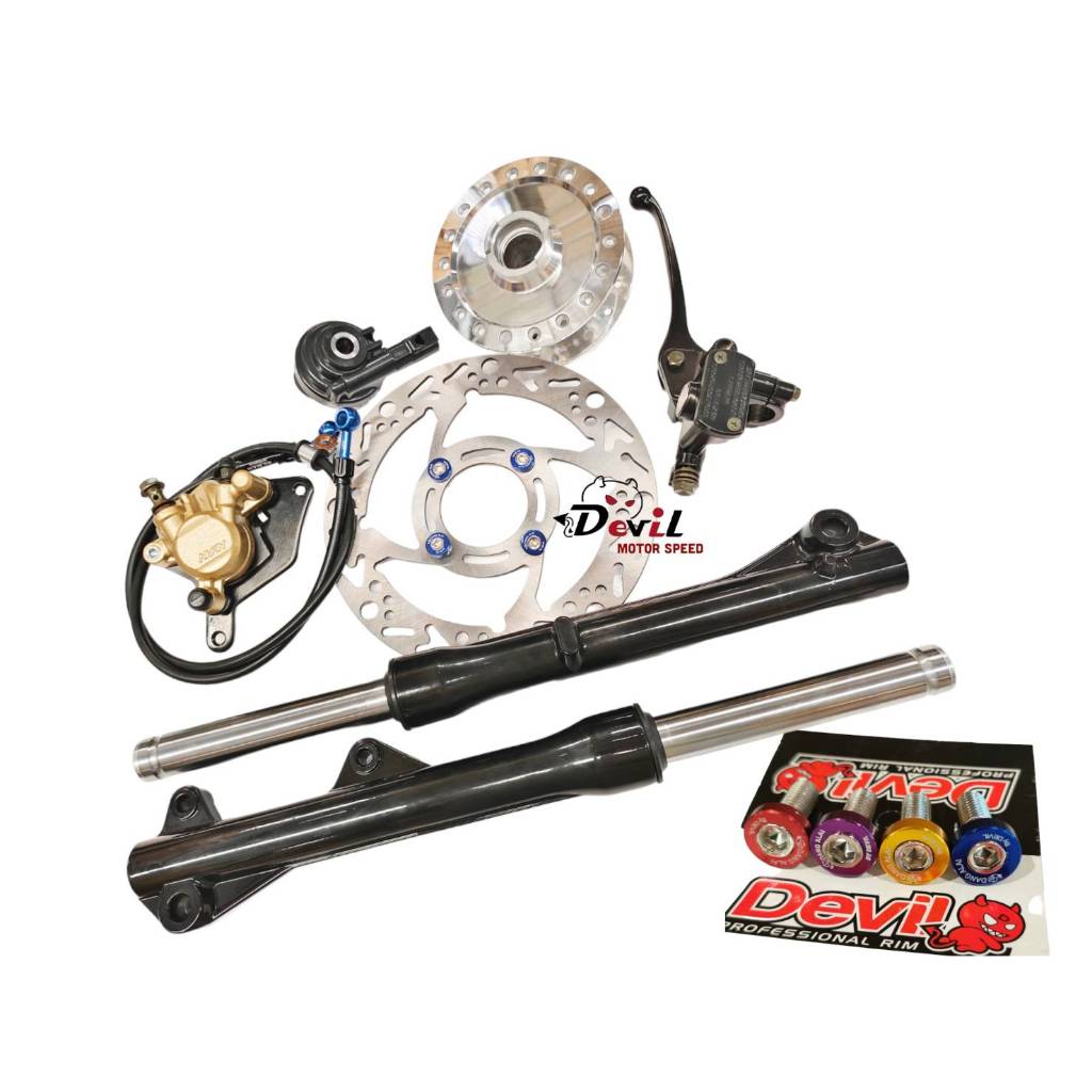 ชุดแปลงดิสเบรคหน้า เวฟ ดรีม Wave แปลงดั้ม ดรีม เป็นดิส - โช้คกระบอกสีดำ เวฟ110i - รูปที่ 5