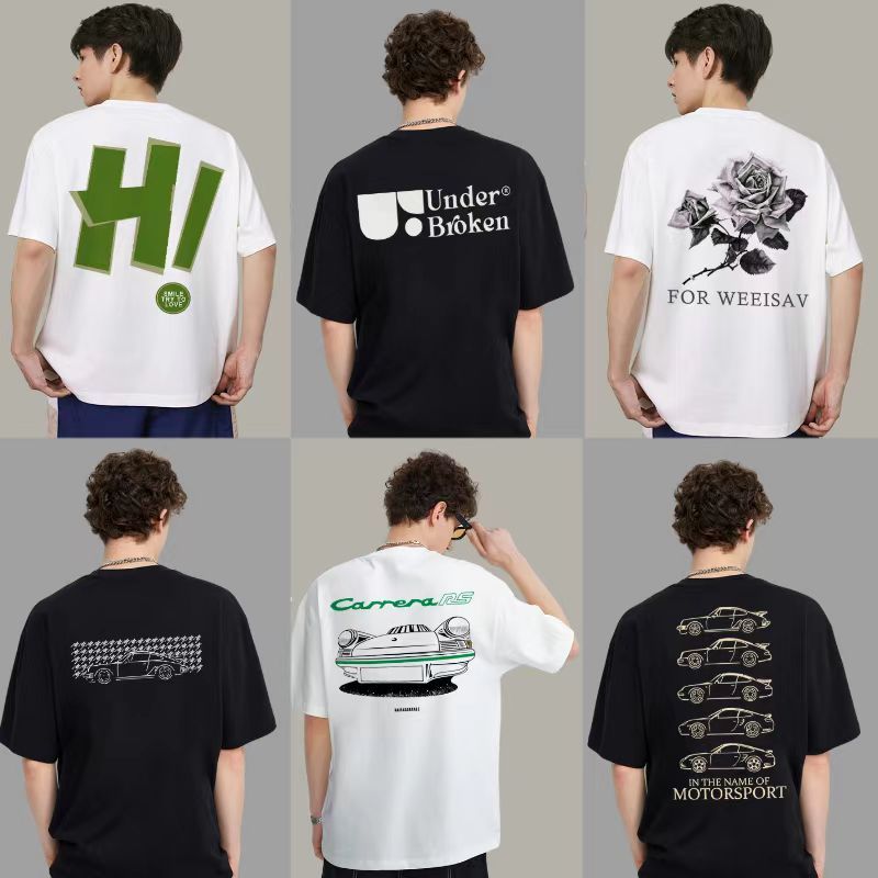 Teetwoone  เลือกจาก 8 เสื่อแฟชั่น  เรียบง่ายและมีสไตล์ เสื้อวินเทCOTTON เสื้อยืด ผ้าคอตตอน  คอกลม แขนสั้น เสื้อยืดผู้ชา