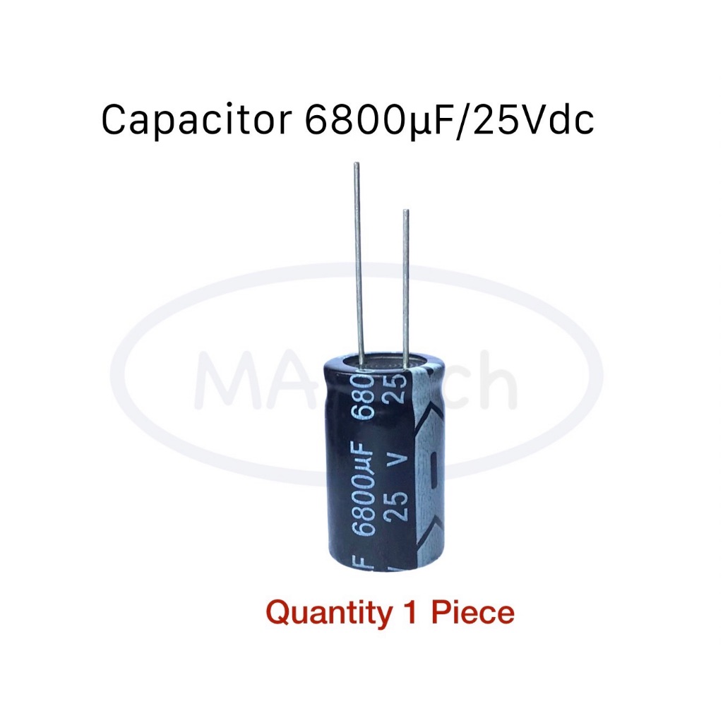 6800uf 25V capacitor 6800uF/25Vdc คาปาซิเตอร์ 6800uF25V ขนาด 16.0x30.0 mm จำนวน 1 ชิ้น