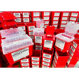 ถังทิ้งเข็มกล่องแดงสี่เหลี่ยม Finepro Safety Box