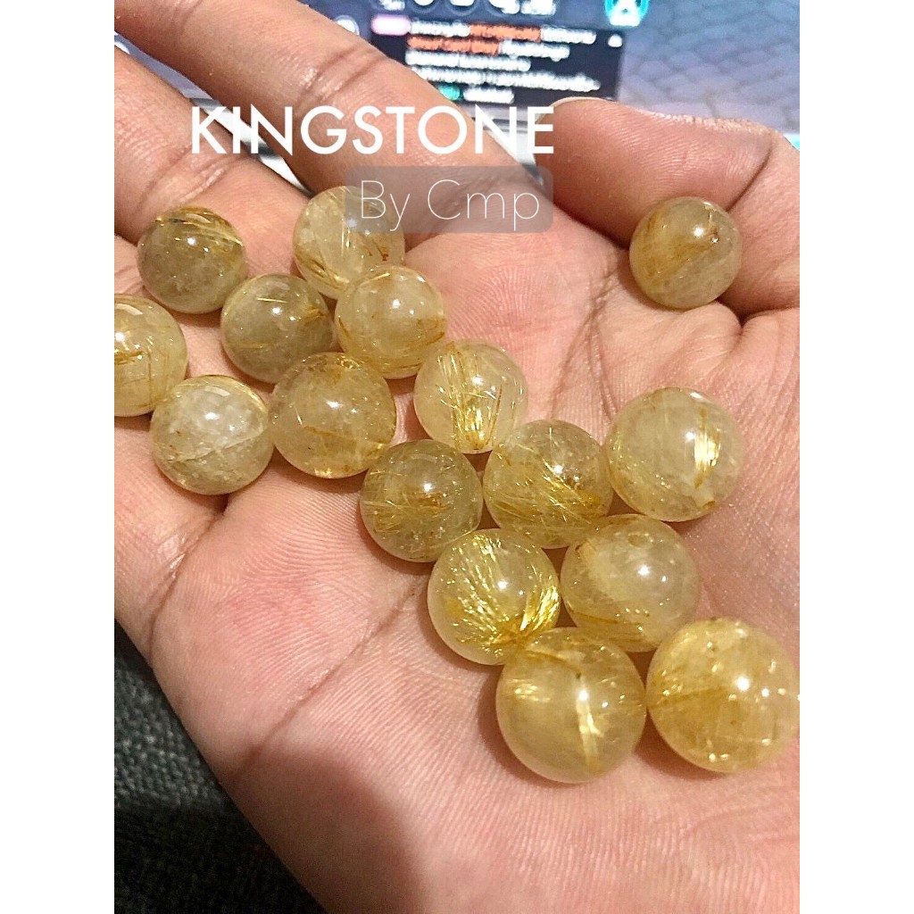 Set 03 ไหมทองคำ 14 มิล แบบแพ็ค แบ่งขาย 1-2-5 เม็ด Golden Rutilated Quartz PREMIUM GRADE