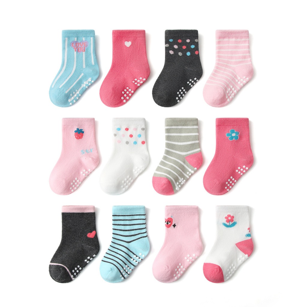 ShopAt.Two[SC-KB164] ถุงเท้าเด็กผู้หญิงกันลื่น 12 แบบ พร้อมส่งในไทย