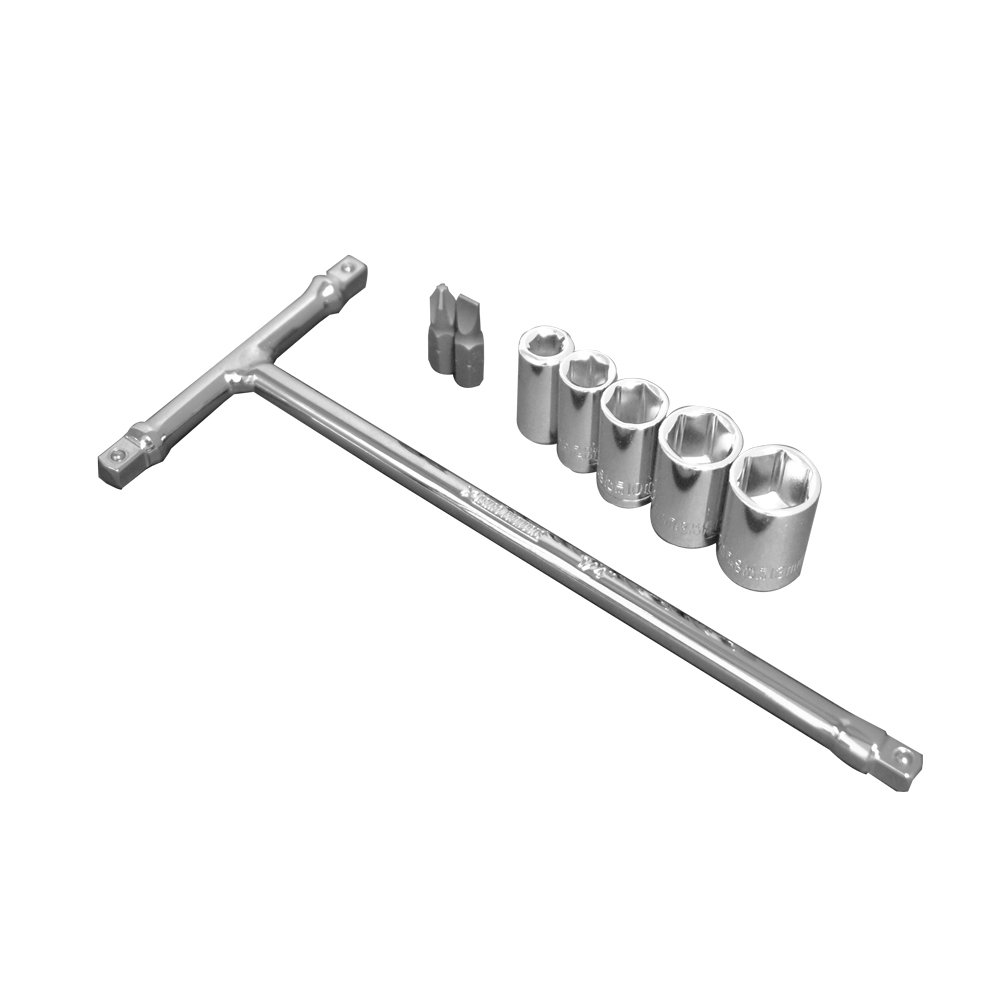 New Item 1/4DR ชุดตัว T และลูกบ๊อกซ์ 8 ชิ้น (1/4Dr T-Type Handle Socket 8Pcs Set)