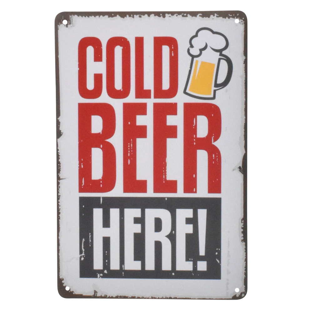 New Item ป้ายตกแต่ง ป้ายแต่งร้าน แต่งคาเฟ่ แต่งห้อง แต่งอู่ COLD BEER HERE (Signboard Cold beer)