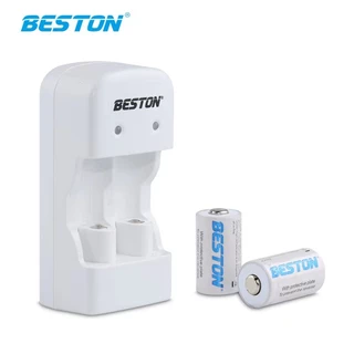 พร้อมส่ง!!! BESTON CR2 3.0V 300mAh จำนวน 2 ก้อน พร้อมที่ชาร์จแบบ 2 ช่อง