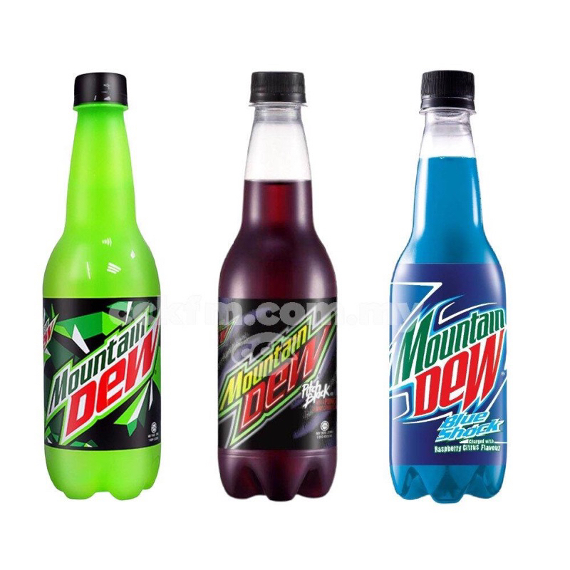 🔴สินค้าพร้อมส่ง🔴 MOUNTAIN DEW เมาเทนดิว เครื่องดื่มนำเข้าจากมาเล มี 3 รสให้เลือกตามที่ต้อวการ 1 ขวด/บรรจุปริมาณ 400 ml