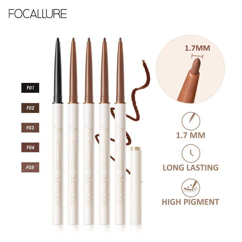 [พร้อมส่งจากไทย] Focallure ดินสออายไลเนอร์เจล เขียนง่าย  หัวเรียวเล็ก ขนาด 1.7 มม.