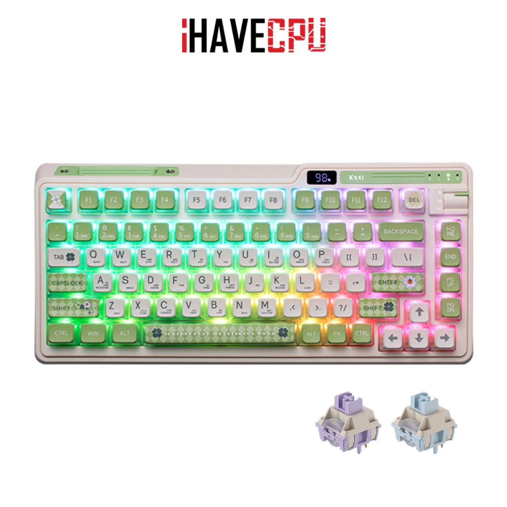 iHAVECPU KEYBOARD (คีย์บอร์ด) KZZI K75 PRO+ LEMON GREEN (EN)