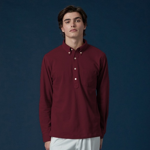 TWENTYSECOND เสื้อโปโลแขนยาว รุ่น Dover Popover Polo - แดง / Red