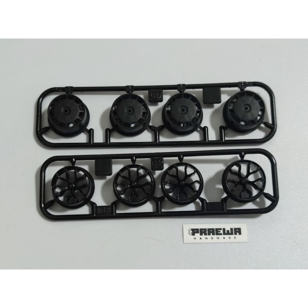 ล้อกลาง ABS อย่างดี สีดำ ลายก้าน Y และ ลาย OZ - Mini4WD Low Profile Wheels