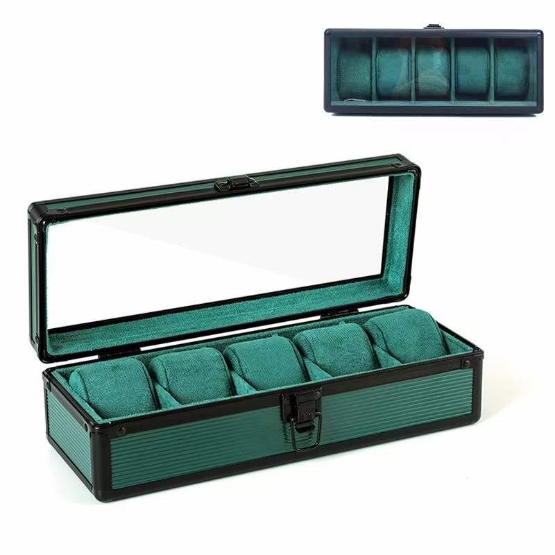 *พร้อมส่ง*กล่องนาฬิกา 5 6 เรือน（กรอบอลูมิเนียม） กล่องใส่นาฬิกา กล่องของขวัญ Watch Box