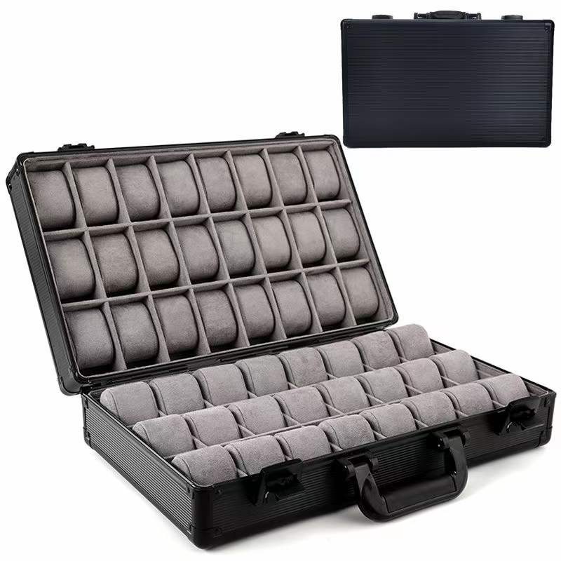 *พร้อมส่ง*กล่องนาฬิกา 48 เรือน กล่องใส่นาฬิกา （กรอบอลูมิเนียม+สองด้าน） Watch Box