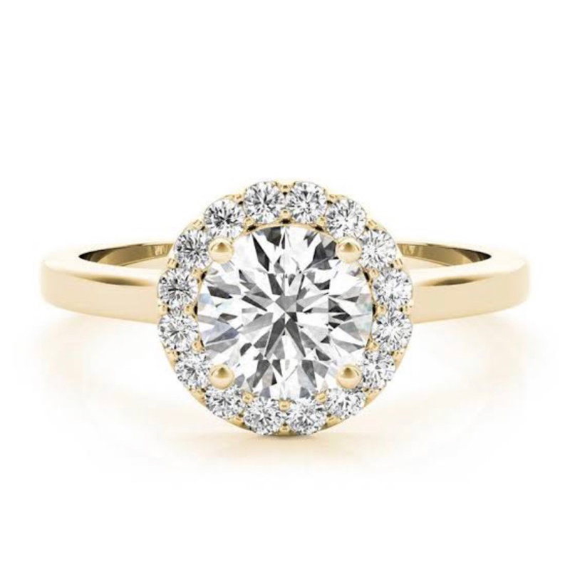 CVD Diamond Solitaire Ring แหวนเพชรแท้ ทองคำ 9K 1.05 ct HPHT Lab Grown Diamond น้ำ 100 (D) VS1 ทองคำ