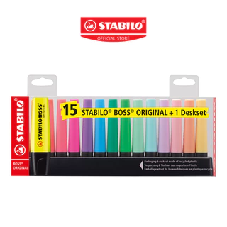 STABILO Boss Original ปากกาไฮไลท์ ปากกาเน้นข้อความ แพ็ค 15 สี