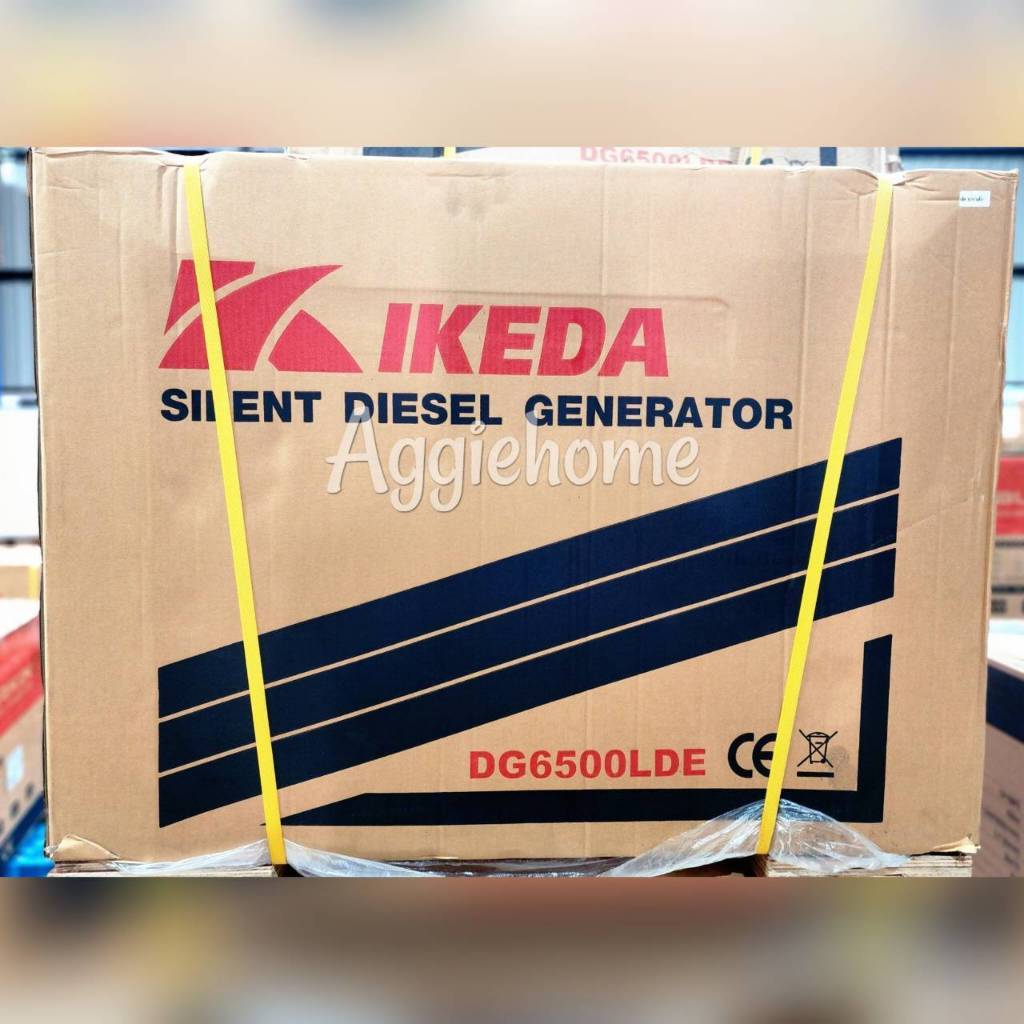 IKEDA เครื่องปั่นไฟดีเซล รุ่น IK-DG-6500LDE 5000 วัตต์ 10แรงม้า ตู้เก็บเสียง ( กุญแจสตาร์ท ) เครื่องยนต์ 4จังหวะ ปั่นไฟ