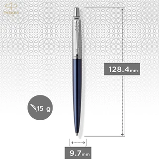 สลักชื่อฟรี Parker ปากกาลูกลื่น ขนาด 0.7mm หมึกสีดำ Jotter Core Chrome Color Trim Ballpoint Pen Black Ink