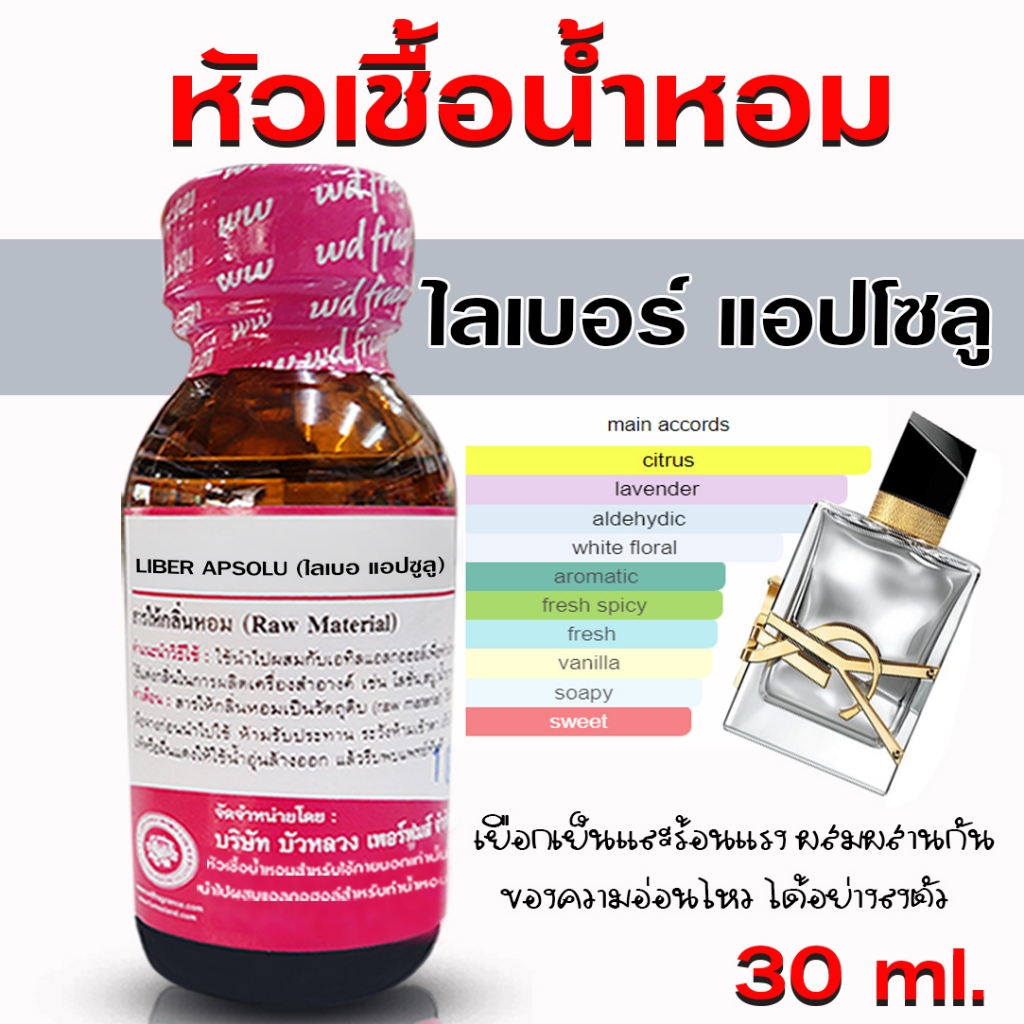 หัวเชื้อน้ำหอม 100% กลิ่นไลเบอร์แอปโซลู น้ำหอม น้ำหอมผู้ชาย หัวเชื้อนำเข้าฝรั่งเศส หัวน้ำหอม
