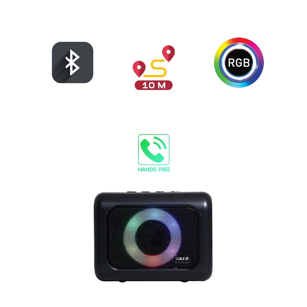 Oker ลำโพงบลูทูธแบบพกพา รุ่น T68 มีไฟ RGB