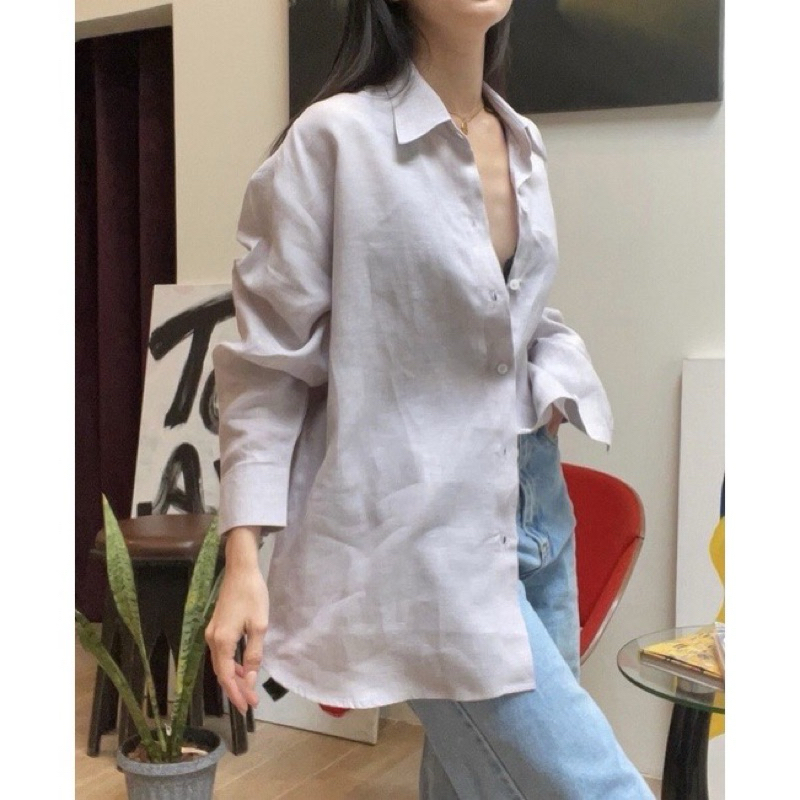 เสื้อเชิ้ตผ้าลินินแท้ % เกรดพรีเมี่ยม มีไซค์ แขนยาว