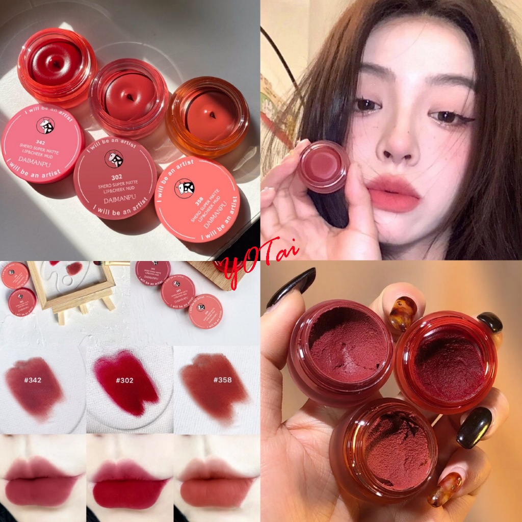 YOTAI ❤️DAIMANPU❤️ ลิปสติก เนื้อมูสกำมะหยี่ ขนาดเล็ก เคลือบริมฝีปาก สีชัด กันน้ำ กันเหงื่อ ติดทนยาวนาน