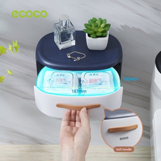 [พร้อมส่ง]Ecoco กล่องทิชชู่ห้องน้ำ แบบไม่ต้องเจาะ ติดผนัง กล…
