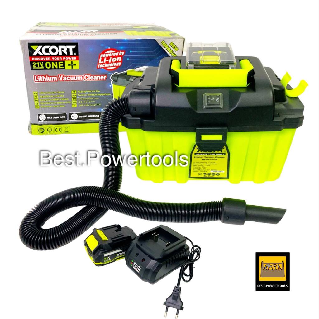 (SERIES 9)XCORT เครื่องดูดฝุ่น-เป่าไร้สาย ดูดเปียก-แห้ง กำลัง 130 วัตต์ ขนาด 10 ลิตร แบตเตอรี่ 21V 2