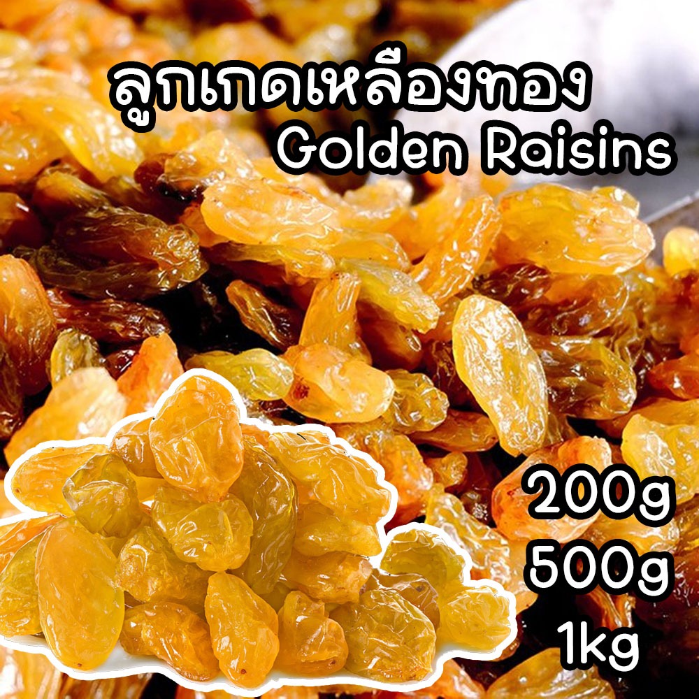 ลูกเกดเหลืองทอง นำเข้าเกรด A (Golden Raisins) 200g/500g/1kg