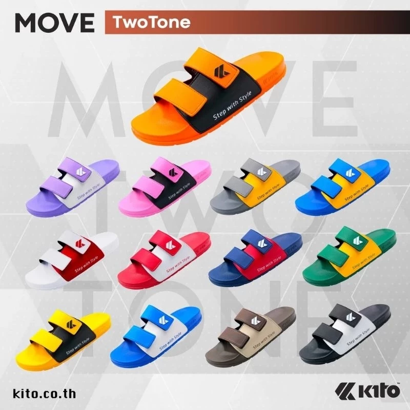 Kito Move TwoTone รุ่นใหม่ล่าสุด รองเท้าแตะ Unisex รุ่น AH81 Size 36-43