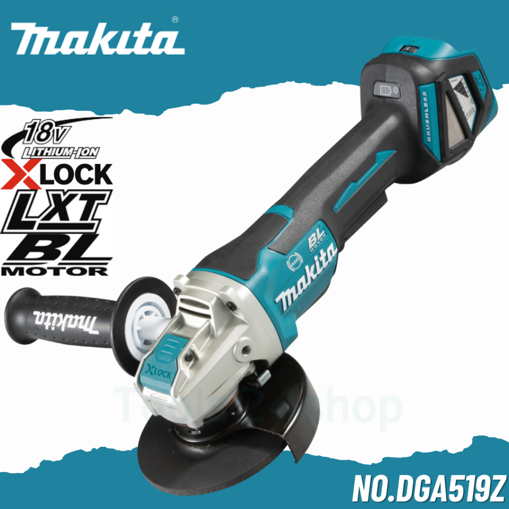 MAKITA เครื่องเจียร์ไร้สาย 18V ขนาด 5 นิ้ว X-LOCK วามเร็วรอบตัวเปล่า 3,000-8,500 รอบ/นาที No.DGA519Z