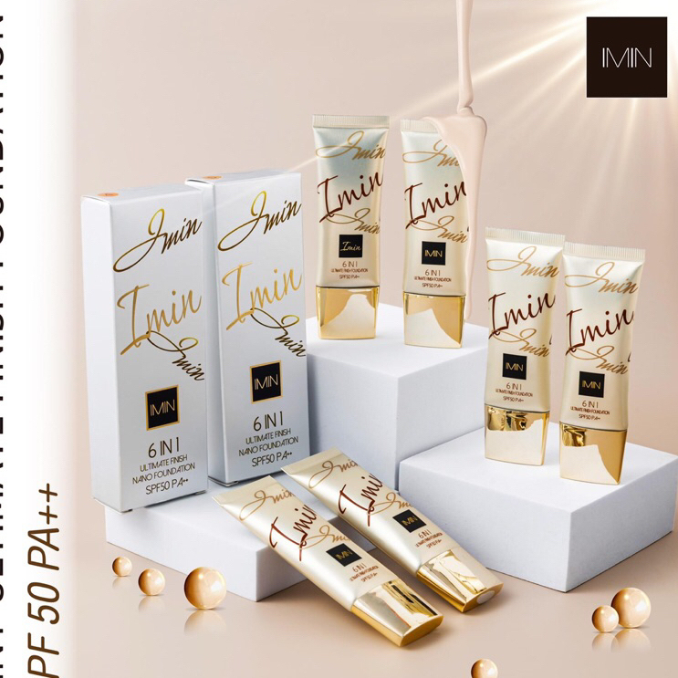 IMIN 6 IN 1 Ultimate Finish Nano Foundation รองพื้นทาหน้า พร้อมส่ง ขนาด 20 กรัม