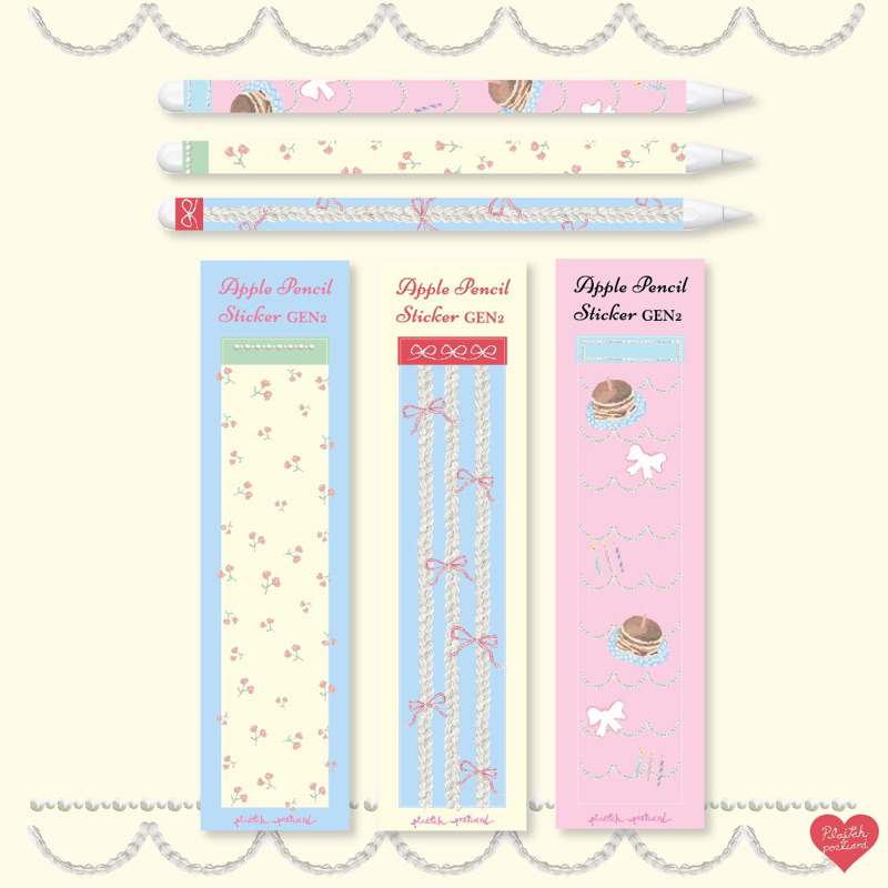 𝑵𝒆𝒘 Apple Pencil Sticker GEN2 & Pro 🎀🫖 ทุกลายต่อยอดจากลายbowที่ทุกคนชอบ! เลยออกมาหวานพริ้ง💝☕️l plaifah.postcard