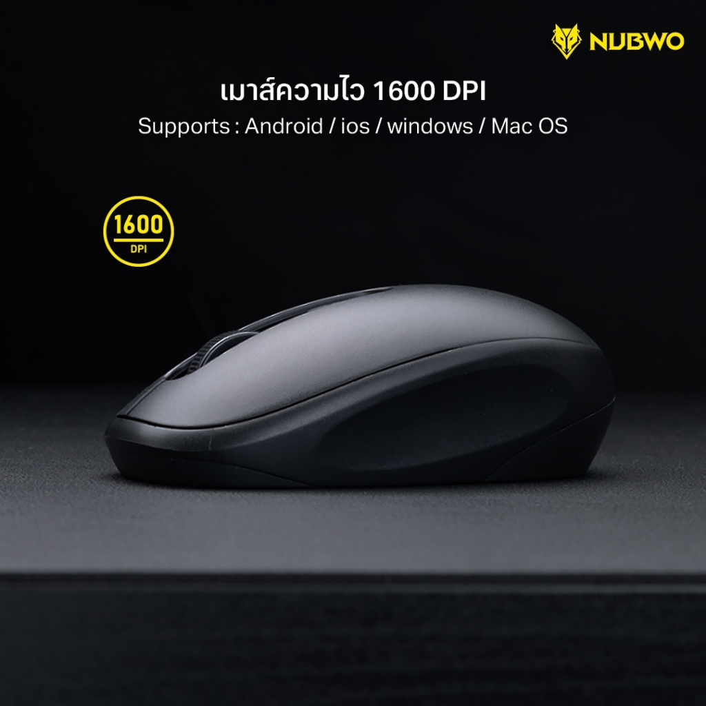 [สินค้ารับประกัน 1 ปี]  Nubwo คีย์บอร์ดและเมาส์ไร้สาย NKM-636 แบบไวร์เลส เชื่อมต่อง่าย ปุ่มกลมลอยดีไซน์มินิมอล