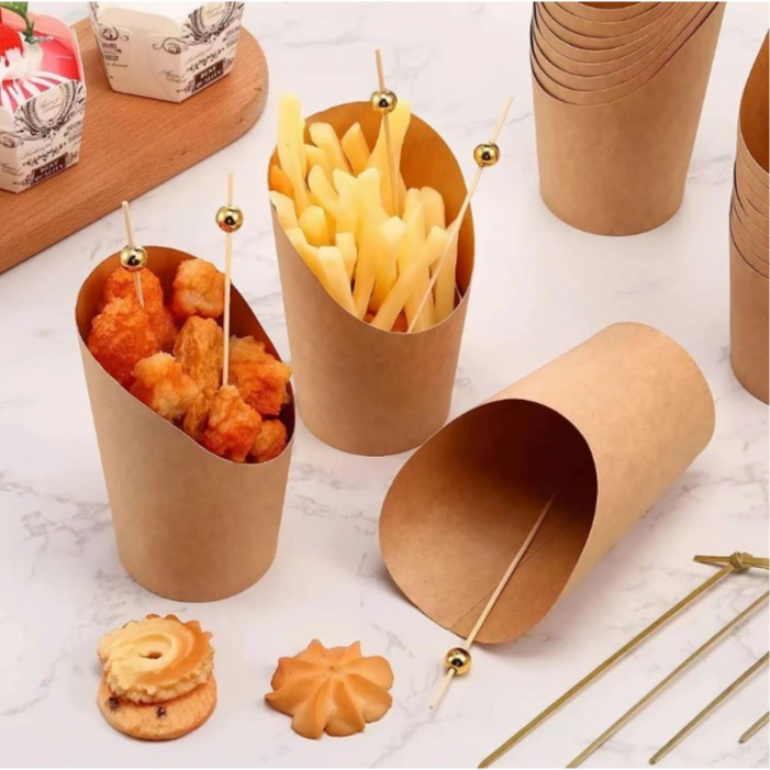 กล่องกระดาษคราฟท์ Food Grade ใส่อาหาร-ขนม แพ็ค 50 ชิ้น