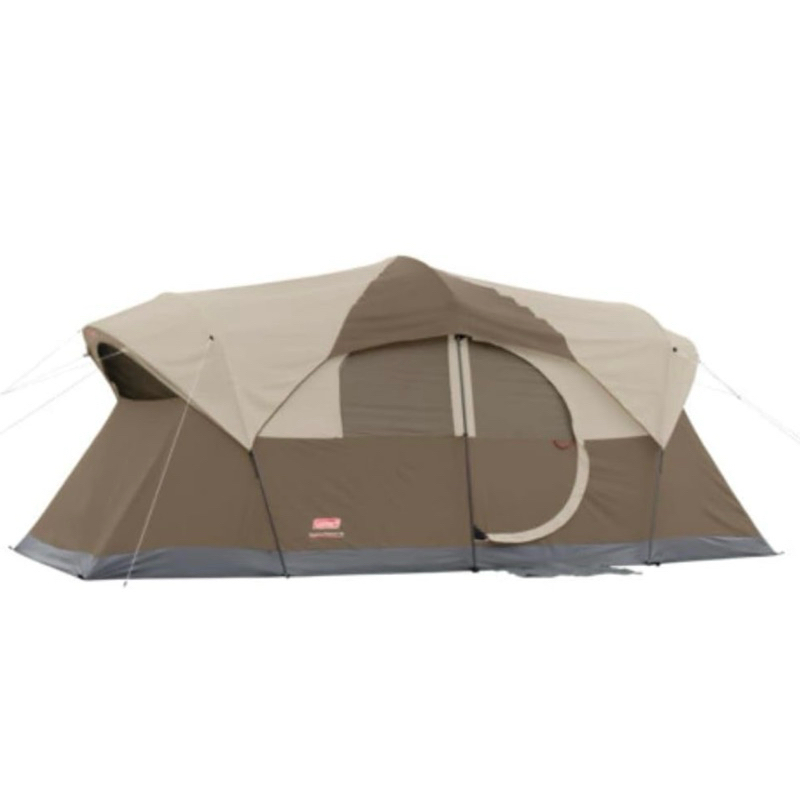 Coleman WeatherMaster 10-Person Camping Tent, Large Weatherproof Family Tent with Room Divider and Included Rainfly