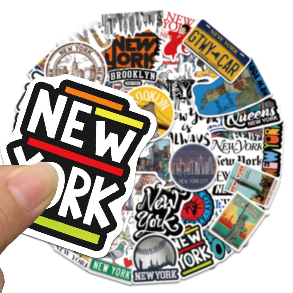 พร้อมส่ง！Travel City USA New York NY บิกเบน ลอนดอนsticker vintage สติกเกอร์กันน้ำรูปแบบที่แตกต่างกัน 50 ชิ้น
