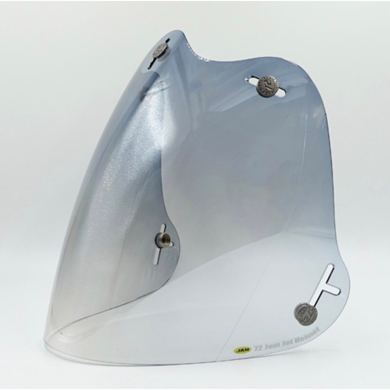 ชิวหน้าหมวกกันน๊อค หน้ากากหมวกกันน๊อค 72 jam japan 3D helmet shield สีฟ้าอ่อนไล่เฉด chopper bobber h