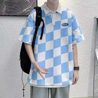 TS MEN เสื้อ​คอปก​ เสื้อ​โปโล เสื้อแขนสั้น ลายสก๊อต ผ้าดีสวมใส่สบาย T78