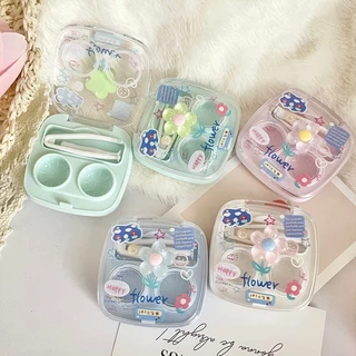 🌼ตลับคอนแทค 🌼เซตเล็ก ดอกไม้ flower Clear box